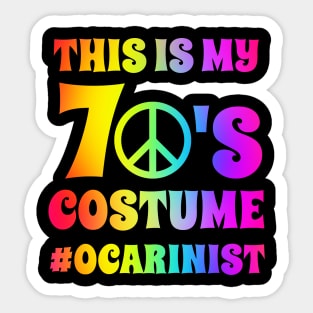 Groovy Ocarina Player This Is My 70s Costume Halloween Party Retro Vintage Sticker